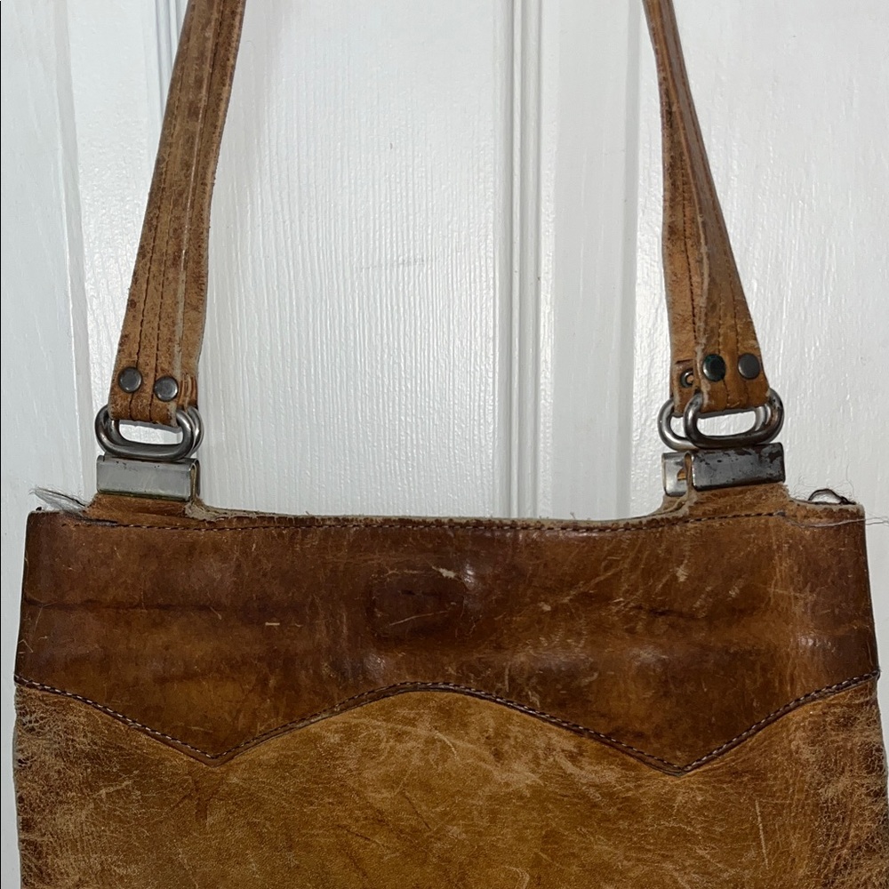 Unbranded Leather Patchwork Leather Shoulder Bag … - image 3